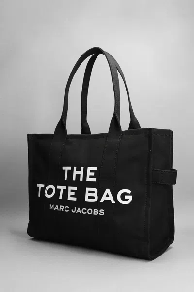 Marc Jacobs Shopper The Large Black Canvas Tote In Black