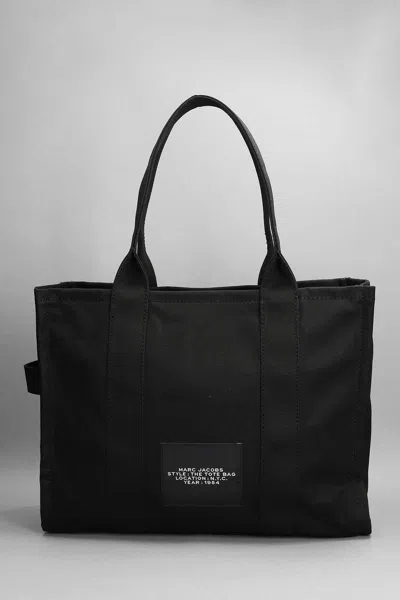 Marc Jacobs Shopper The Large Black Canvas Tote In Black