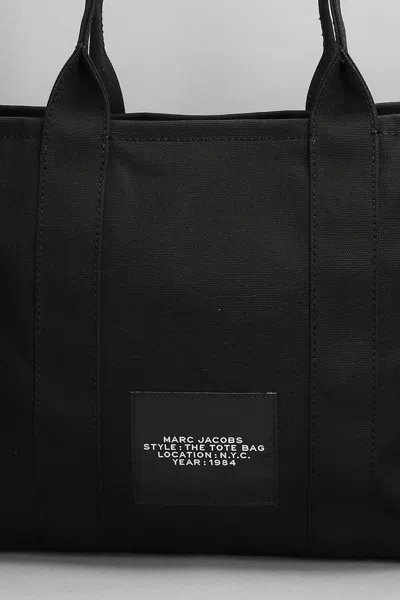 Marc Jacobs Shopper The Large Black Canvas Tote In Black