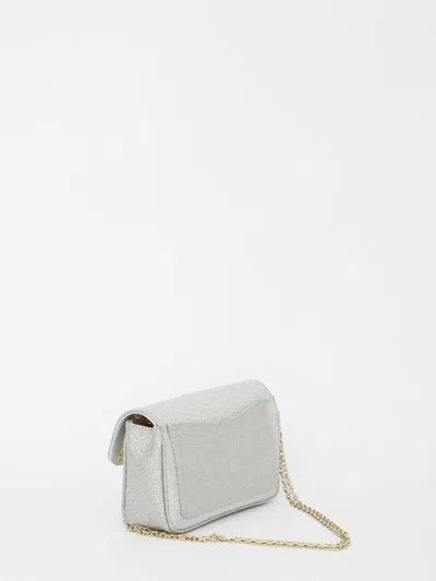 Roger Vivier Jeu De Fille Glittered Clutch In Silver