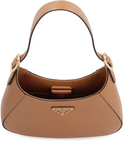 Prada Elegant Saddle Brown Leather Mini Shoulder Bag In Brown