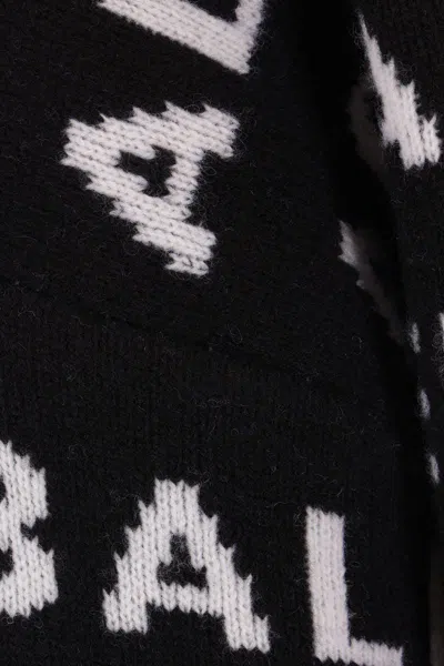 Balenciaga Logo All Over Print Pullover Sweater In Black