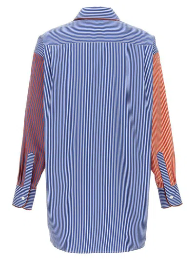 Etro Oversized Striped Cotton Poplin Patchwork-style Shirt In Multicolor