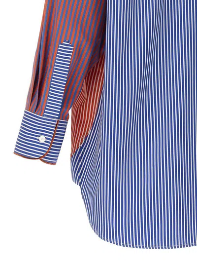 Etro Oversized Striped Cotton Poplin Patchwork-style Shirt In Multicolor