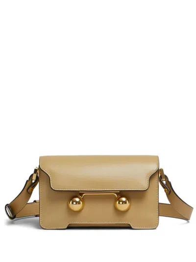 Marni Camel Leather Trunkaroo Mini Shoulder Bag In Nude