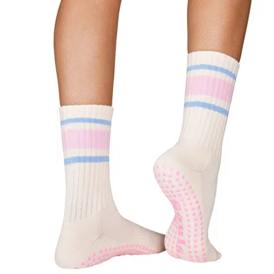 Souls. Pink Retro Grip Socks