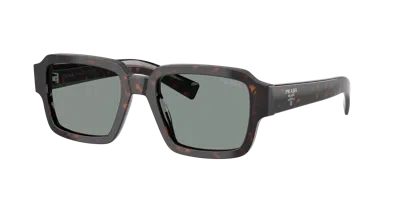 Prada 0pr 02zs Bold Rectangular Tortoiseshell Sunglasses In Brown