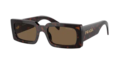 Prada Woman Sunglass Pr A07s In Dark Brown Polarized