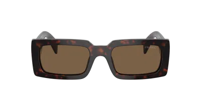 Prada Woman Sunglass Pr A07s In Dark Brown Polarized
