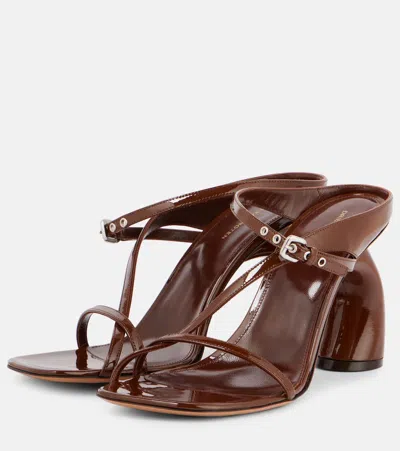 Dries Van Noten Asymmetric Heel Sandals In Brown
