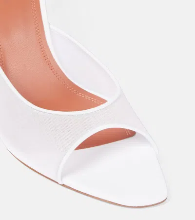 Amina Muaddi White Alexa Mesh Slipper 95 Heeled Sandals In Mesh White