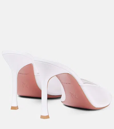 Amina Muaddi White Alexa Mesh Slipper 95 Heeled Sandals In Mesh White