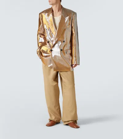 Dries Van Noten Wide Leg Trousers Pannoch In Beige