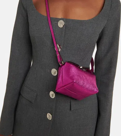 Eéra Eéra Moonbag Metallic Leather Clutch In Pink