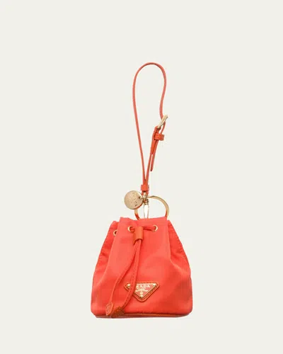 Prada Re-edition 1978 Re-nylon Keychain Pouch In Red