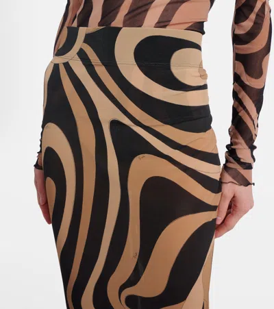 Pucci Long Print Skirt In Multicoloured