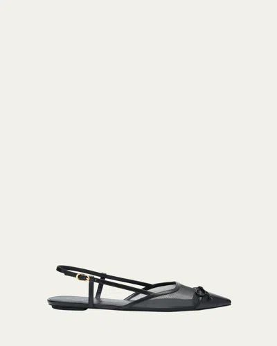 Stuart Weitzman Mid Heel Ballerina Shoes With Pointed Toe In Black