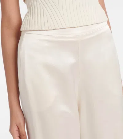 高腰缎布直筒裤