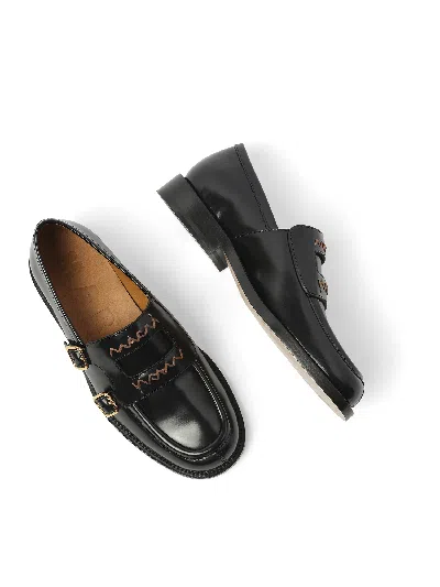 Marni Leather Slip-on Shoes In Black