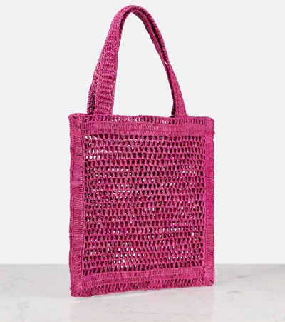 Chloé Chloe Women Fuchsia Raffia Estate Banana Shopping Bag In Pink