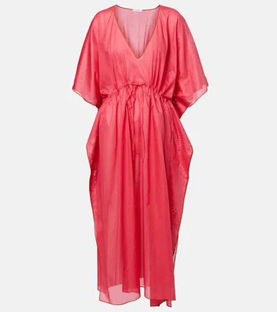 Eres Voilier Cotton Voile Kaftan In Red