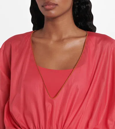 Eres Voilier Cotton Voile Kaftan In Red