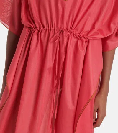 Eres Voilier Cotton Voile Kaftan In Red