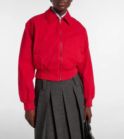 Prada Canvas Jacket In Red