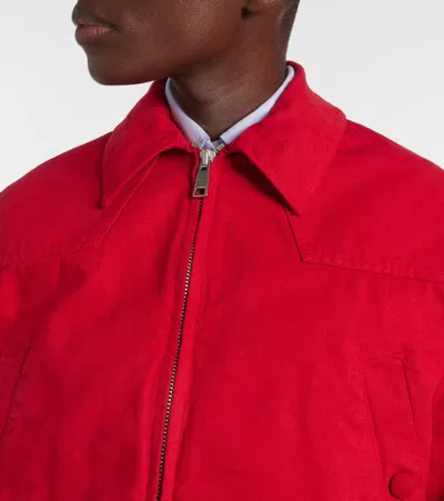 Prada Canvas Jacket In Red