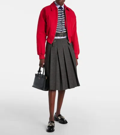 Prada Canvas Jacket In Red