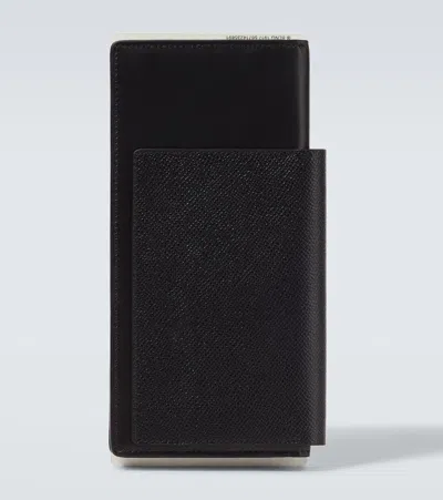 Balenciaga Passport Matte Soft Leather Phone Holder In Black