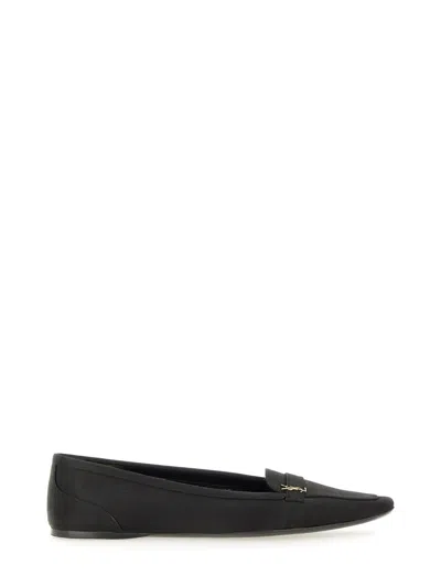 Saint Laurent Carolyn Vamp Slippers In Black
