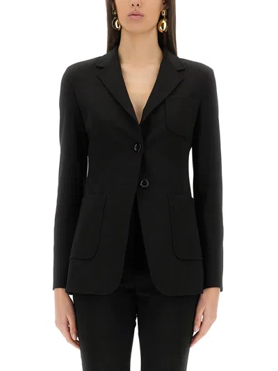 Max Mara Tailored Black Jacket With Classic Lapel In Black