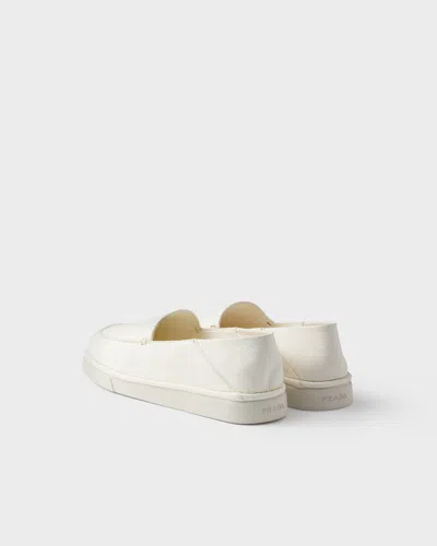 Prada Leather Slip-ons In Elfenbein