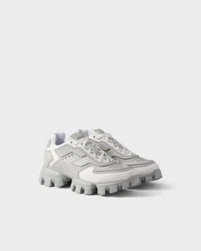 Prada Cloudbust Sneakers Mit Plateausohle In Weiss/perlfarben