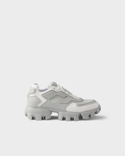 Prada Cloudbust Sneakers Mit Plateausohle In Weiss/perlfarben