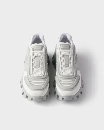 Prada Cloudbust Sneakers Mit Plateausohle In Weiss/perlfarben