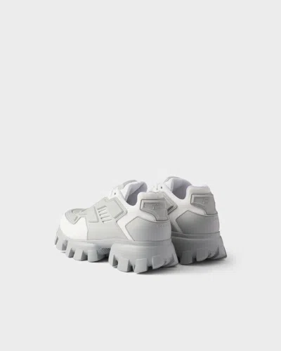 Prada Cloudbust Sneakers Mit Plateausohle In Weiss/perlfarben