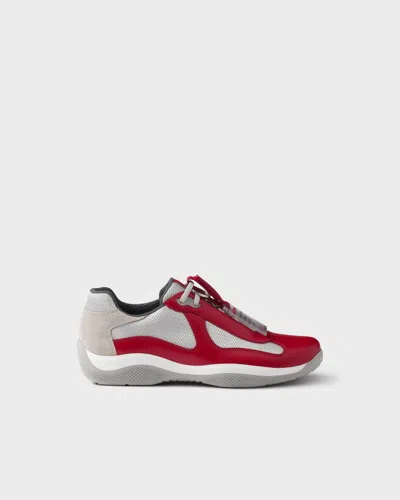 Prada Men's America's Cup Original Sneakers In Rot
