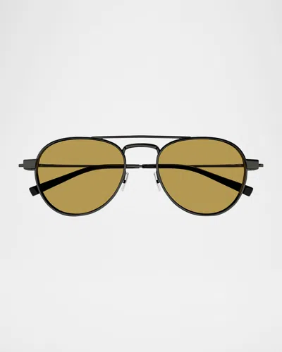 Saint Laurent 54mm Aviator Sunglasses In Shiny Dark Ruthenium