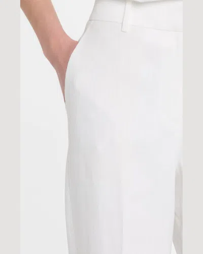 Lafayette 148 Gates Straight-leg Linen Pants In White