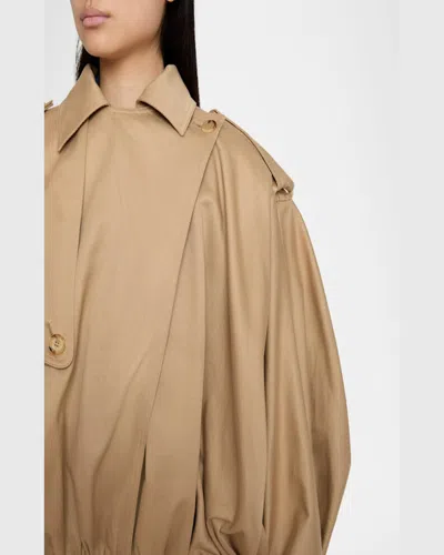 Gabriela Hearst Hunt Drawcord Oversized Trench Jacket In Camel