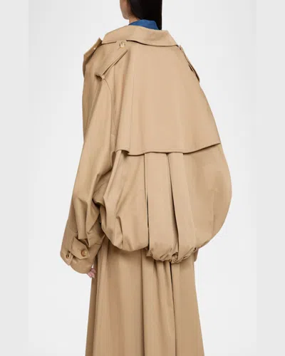 Gabriela Hearst Hunt Drawcord Oversized Trench Jacket In Camel