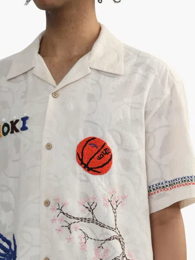 Khoki Camicia Ricamata A Mano In 白色