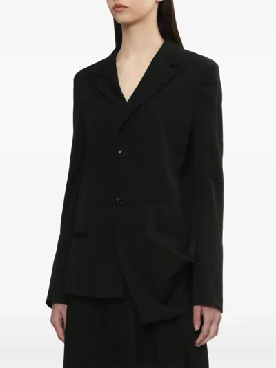 Y's Wool Blazer In 黑色