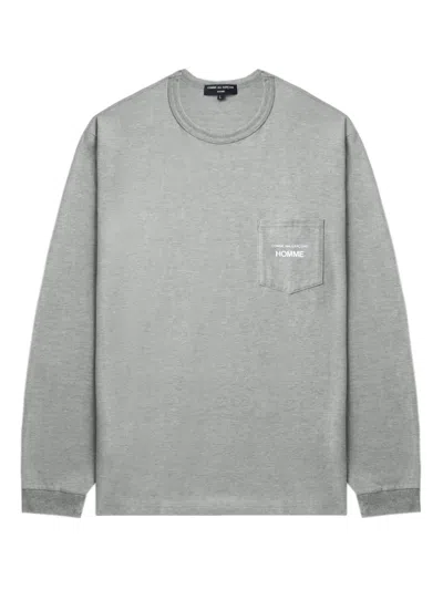 Comme Des Garçons Homme Deux Gray Cotton Jersey Garment Print T-shirt In 灰色