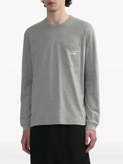 Comme Des Garçons Homme Deux Gray Cotton Jersey Garment Print T-shirt In 灰色
