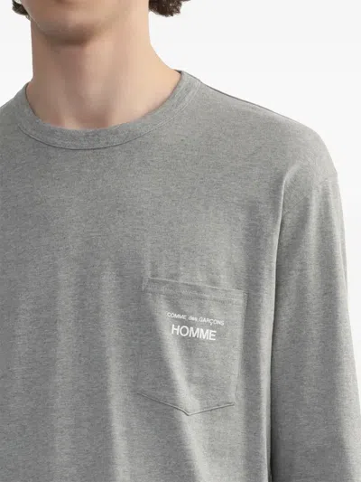Comme Des Garçons Homme Deux Gray Cotton Jersey Garment Print T-shirt In 灰色