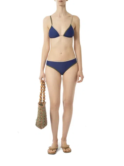 Pilzer Trio Bikini Top In 蓝色