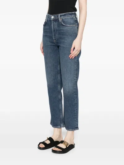 Agolde Cut-out Detailing Tank Top In Blue